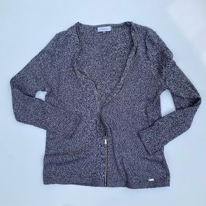 Calvin Klein Zip-Up Woven Cardigan